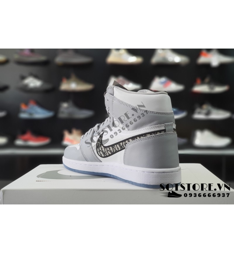 Giày Nike Dior x Air Jordan 1 High Wolf Grey CN8607002  AuthenticShoes
